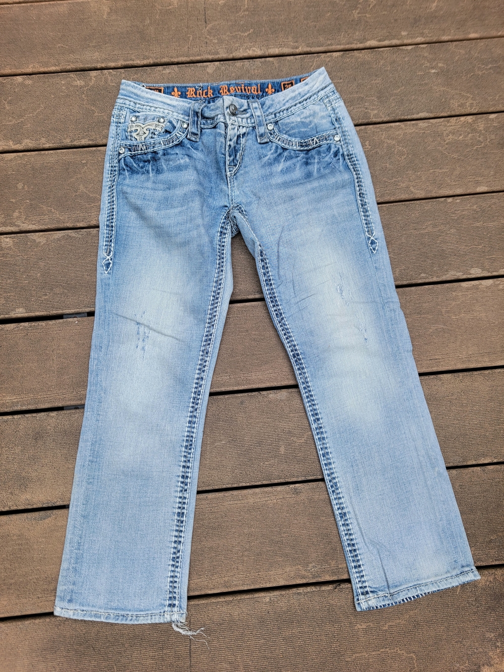 Rock Revival Light Blue Cropped Jeans - Women's Capri Size 26